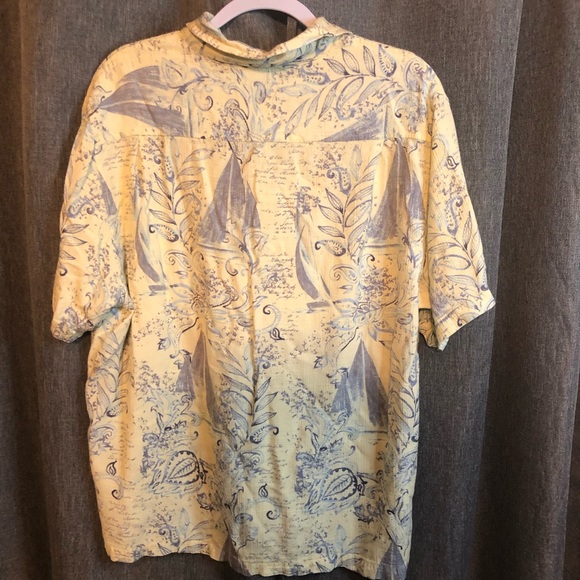 Caribbean spring beachy breezey button down 100% rayon shirt - Picture 6 of 8